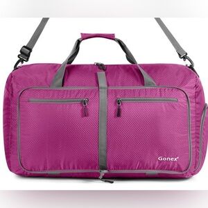 Gonex 40L Foldable Duffel Bag with Shoes Compartment (Rose Red)